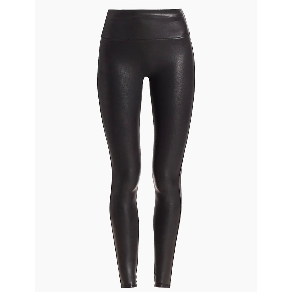 SPANX Faux Leather Leggings Petite Black High Waist‎ M